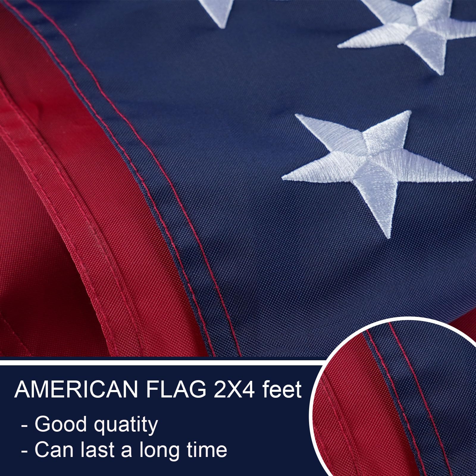 Bradford American Flag heavyweight 210D polyester for durable outdoor wear