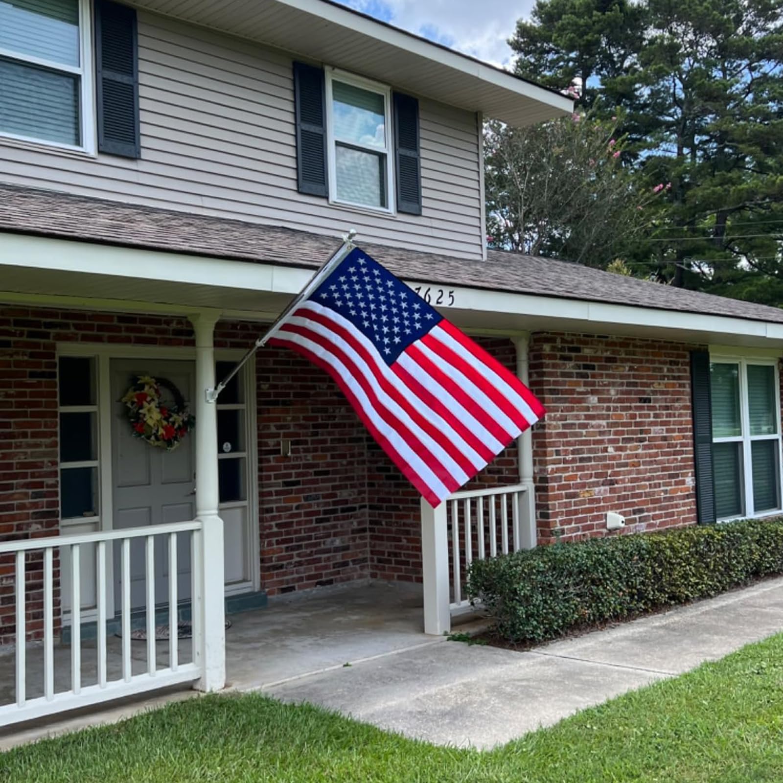 Bradford flag with brass grommets for easy hanging and outdoor use