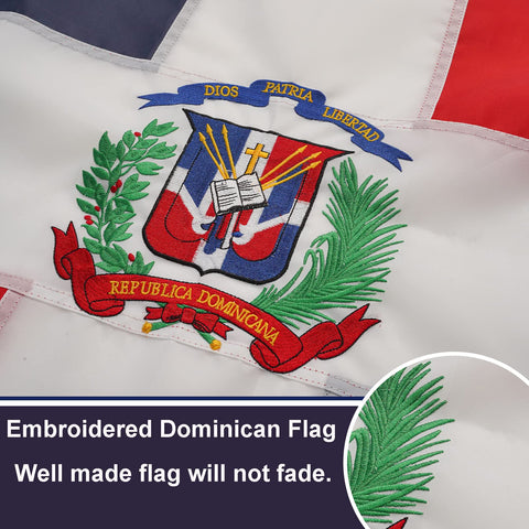 Bradford Dominican flag double embroidered back ensures authentic look from both sides