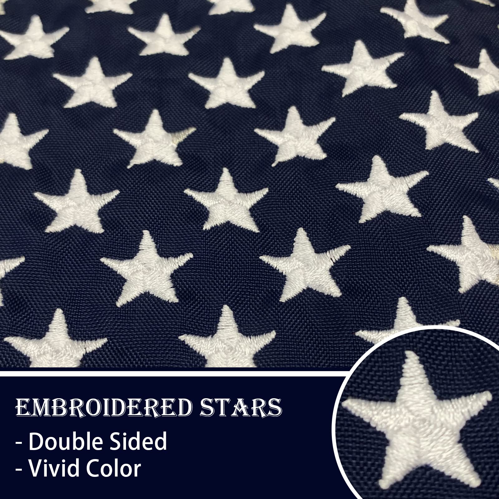 Bradford double-sided embroidery flag shown from both sides for yard visibility