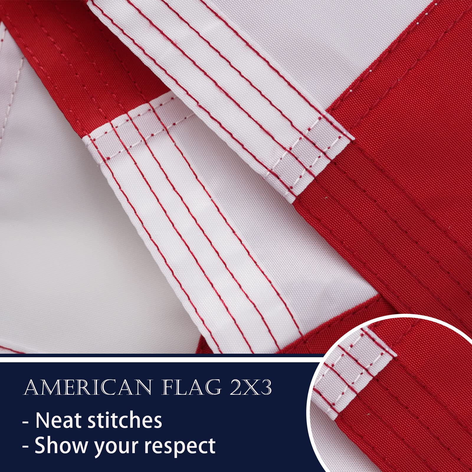Vivid color embroidery highlighting detailed US stars on Bradford flag