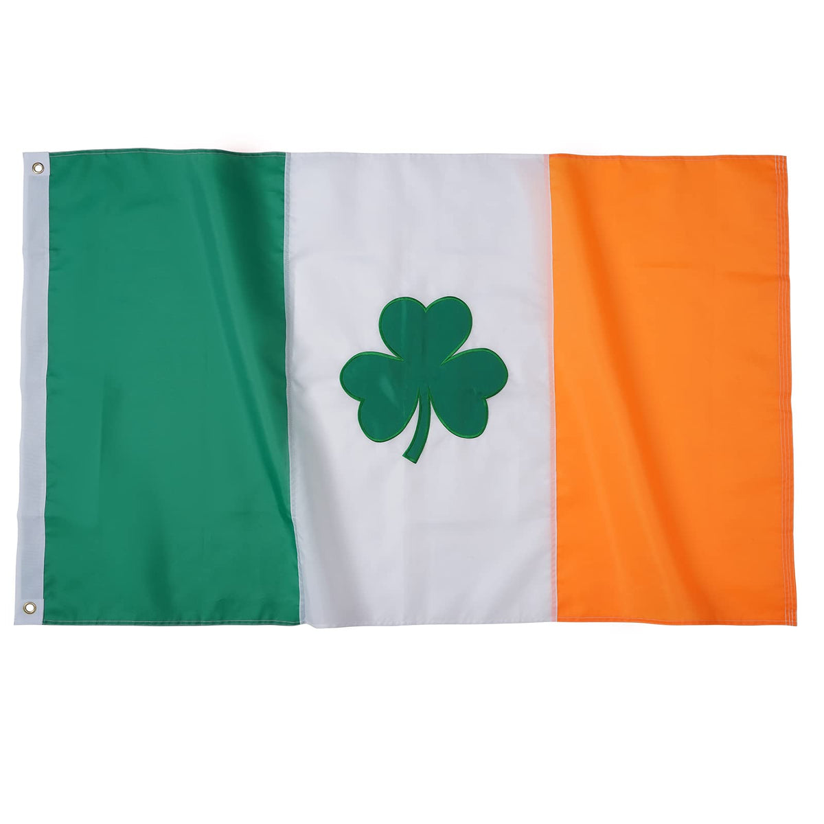 Bradford Irish shamrock flag 3x5ft fluttering outdoor display for Saint Patrick's Day.