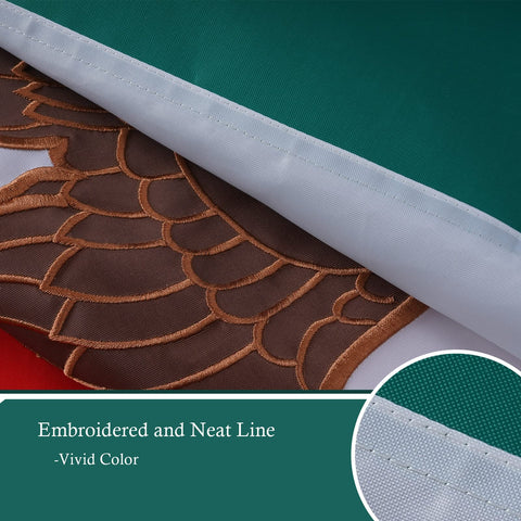 Lightweight nylon flag flies in light wind