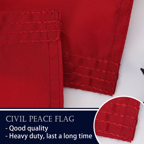 Bradford peace flag weather-resistant for year-round use.