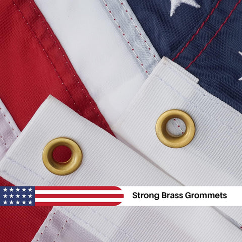 Bradford stitched edges emphasizing durability for various flagpoles.