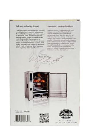 Bradley Smoker bisquettes in electric smoker deliver cleaner smoke.