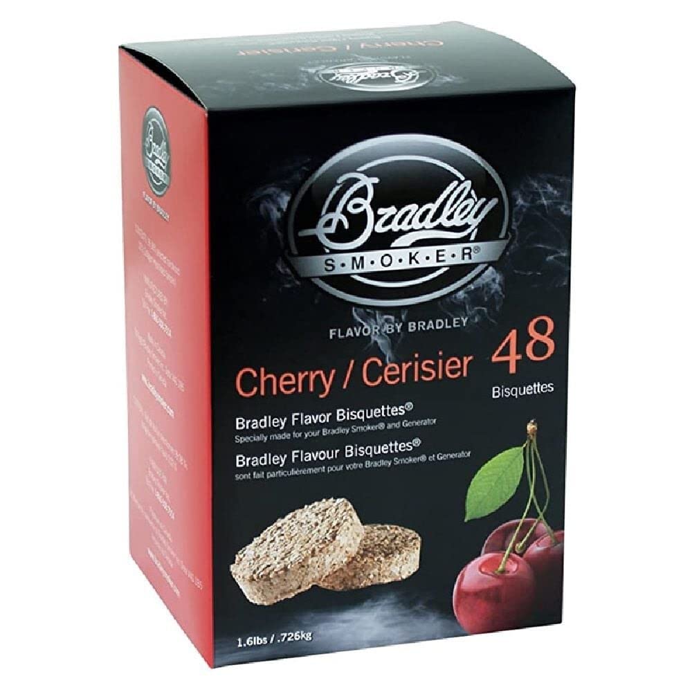 Bradley Smoker Cherry Bisquettes Pack delivers consistent smoke for flavorful grilling.