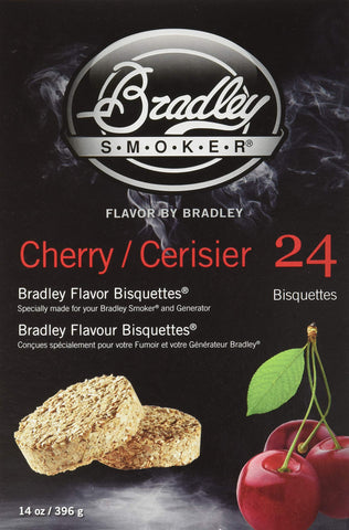 Bradley Smoker cherry bisquettes pack delivering natural hardwood flavor for poultry