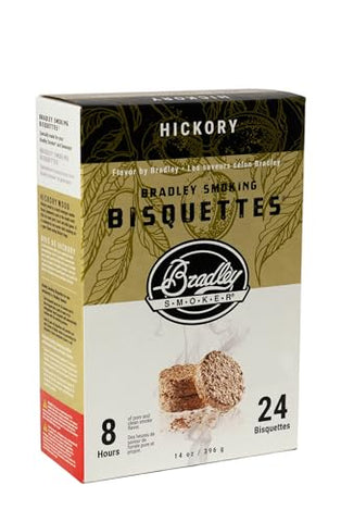 Bradley Smoker Hickory bisquettes adding bold aroma to pork and poultry.