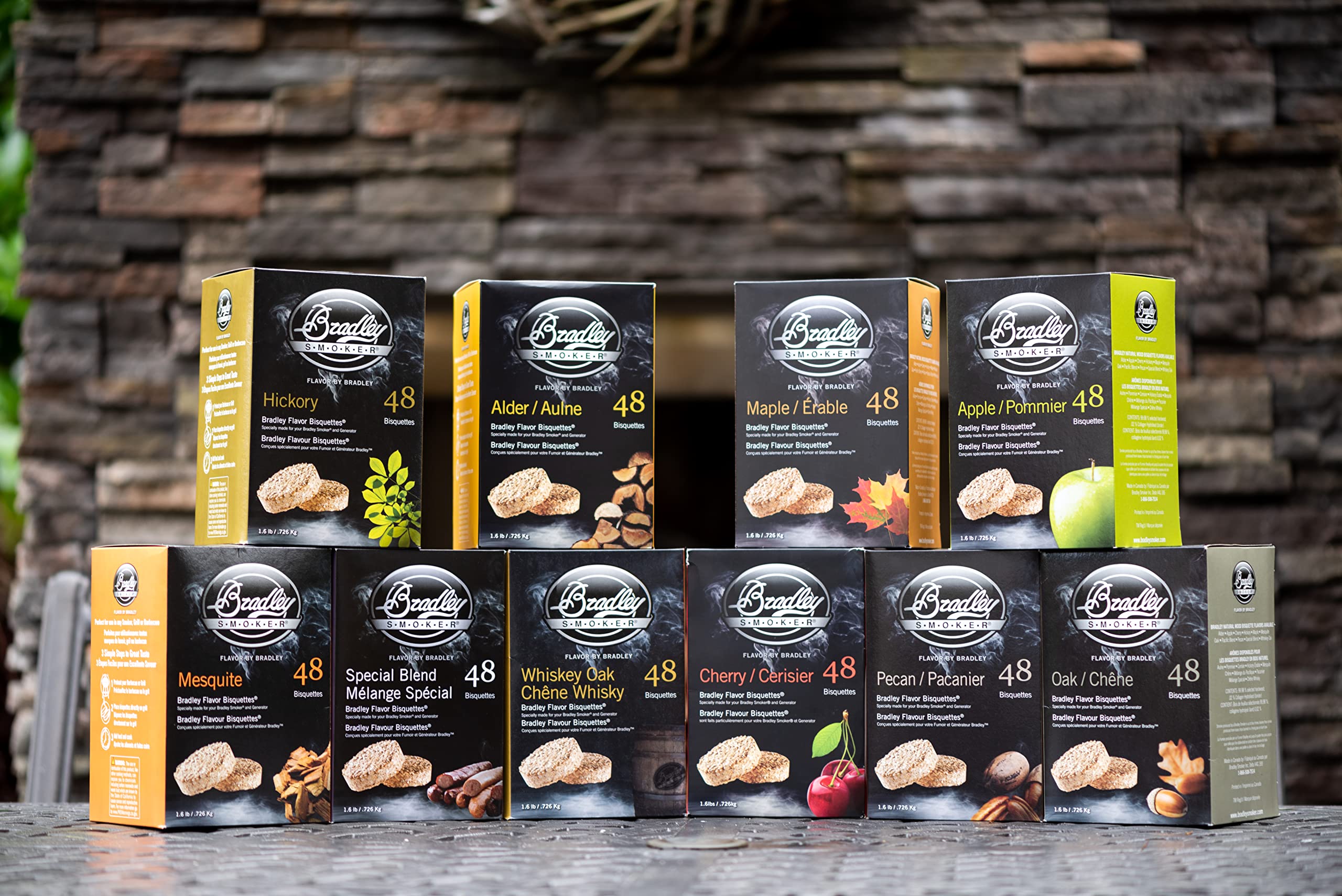 Bradley Smoker Cherry Bisquettes on smoked chicken and cheese for tasty meals.