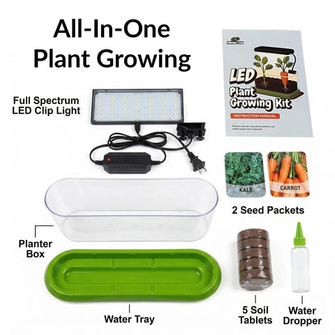 Brainiac Club carrot and kale seeds initiate fast germination for fresh harvests.