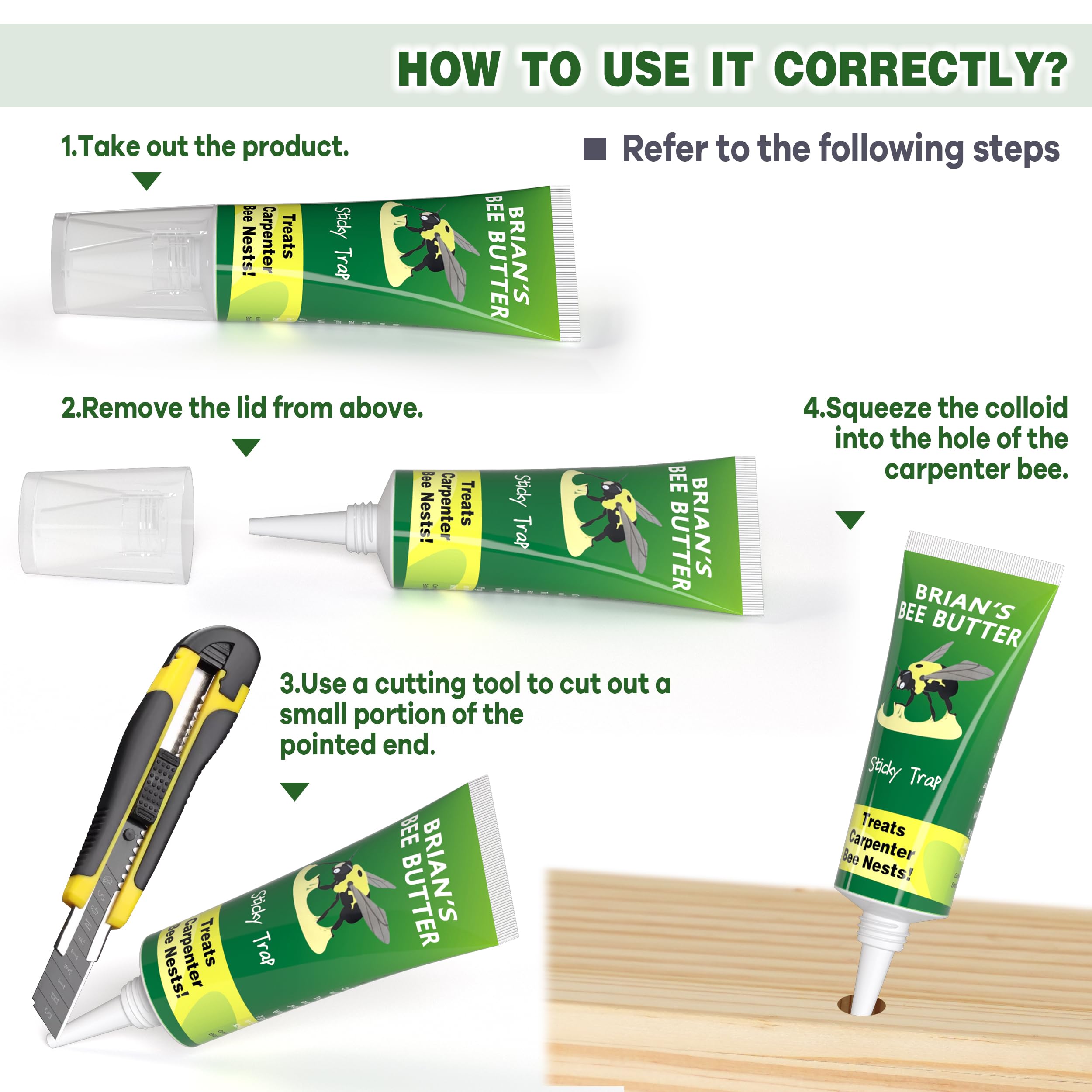 Brain’s Bee Butter squeeze into hole application.
