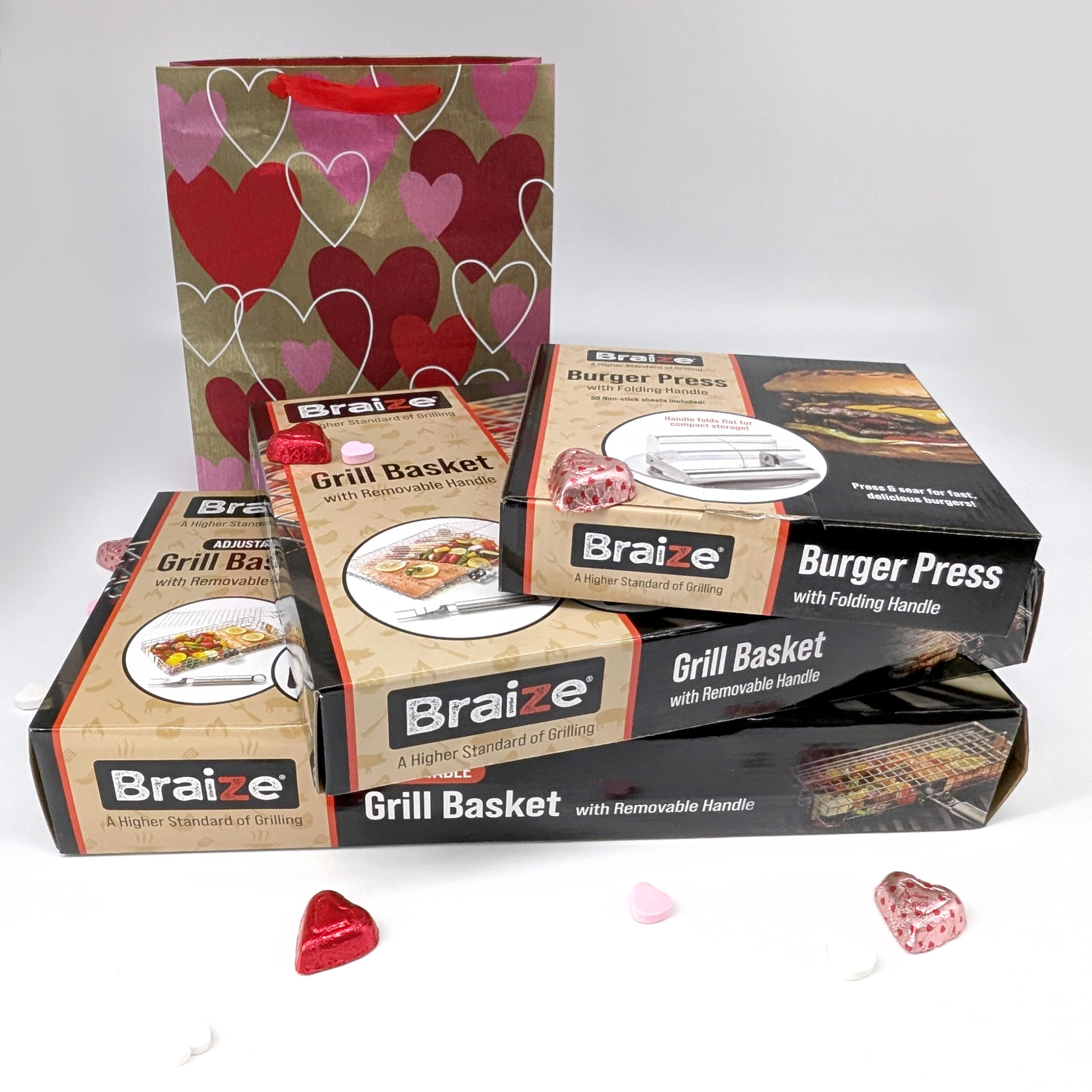 Braize grill basket handles high heat for versatile meals.