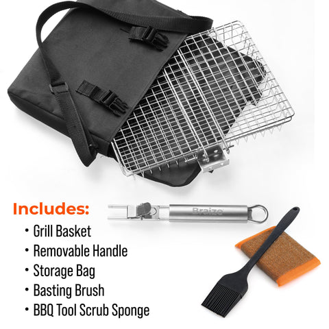 Braize silicone basting brush included for mess-free marinades.