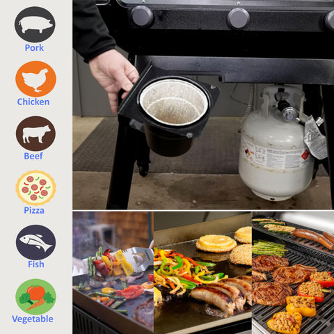 Brati EZ-Clean liner shown for quick cleanup during grilling.