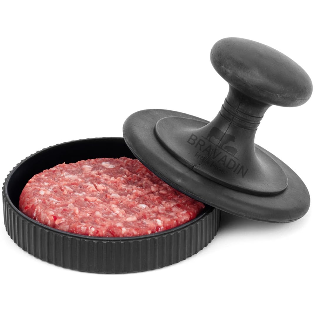BRAVADIN silicone hamburger press for perfect 4.5-6 inch patties on griddle