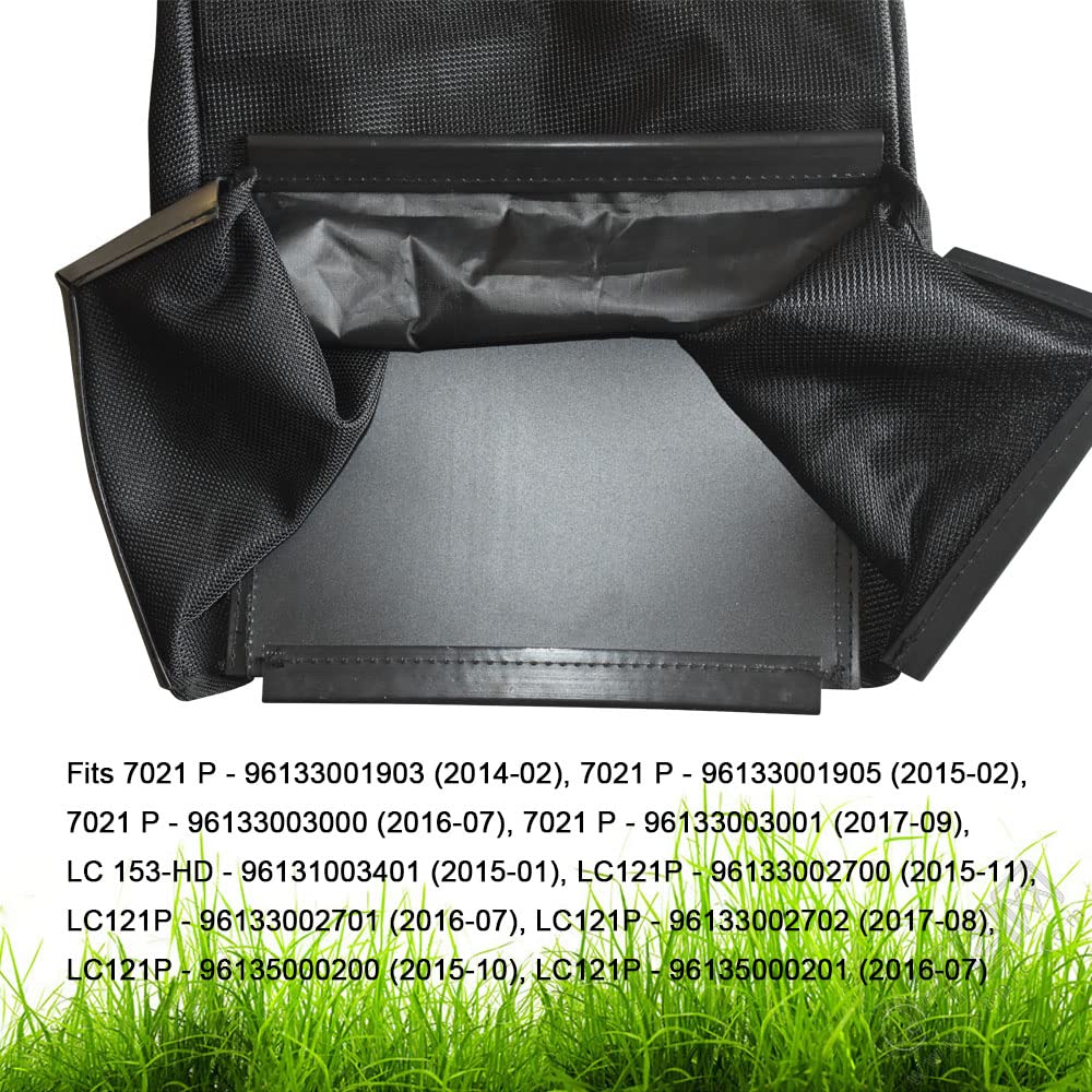 Braveboy 581002112 lawn mower grass bag side view for easy deck clearance