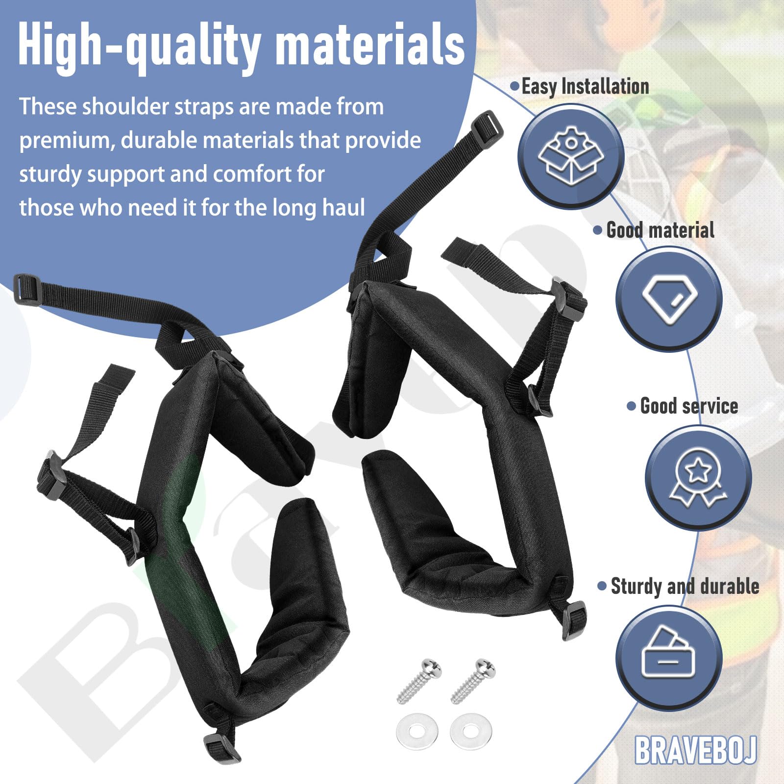 Braveboy double-sided straps distribute weight across both shoulders