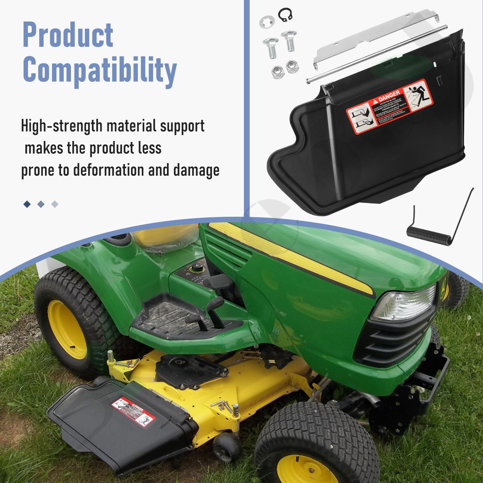 Braveboy bolts and rod ensuring durable mounting on Deere decks