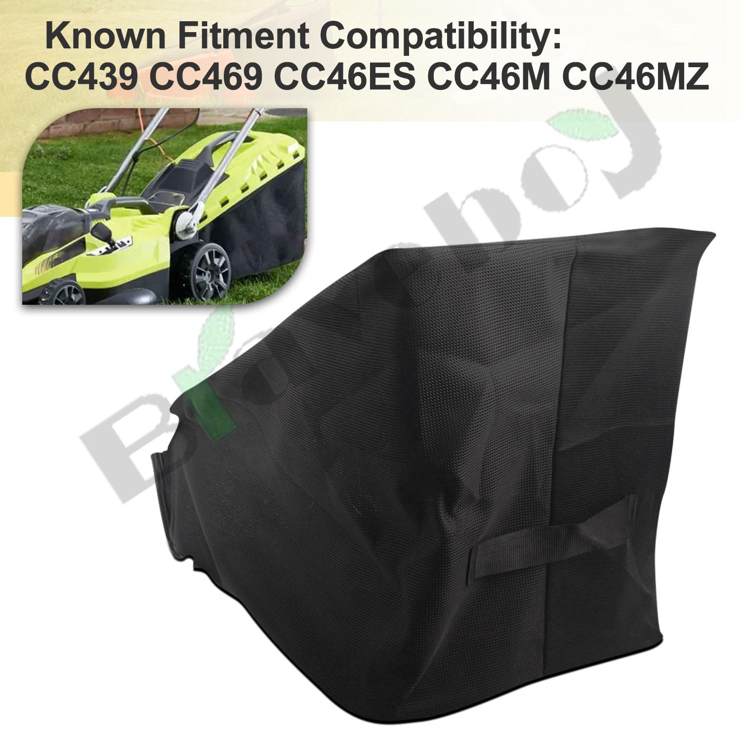 Braveboy 664-04011 grass bag fitment aligns with Ryobi and other brands