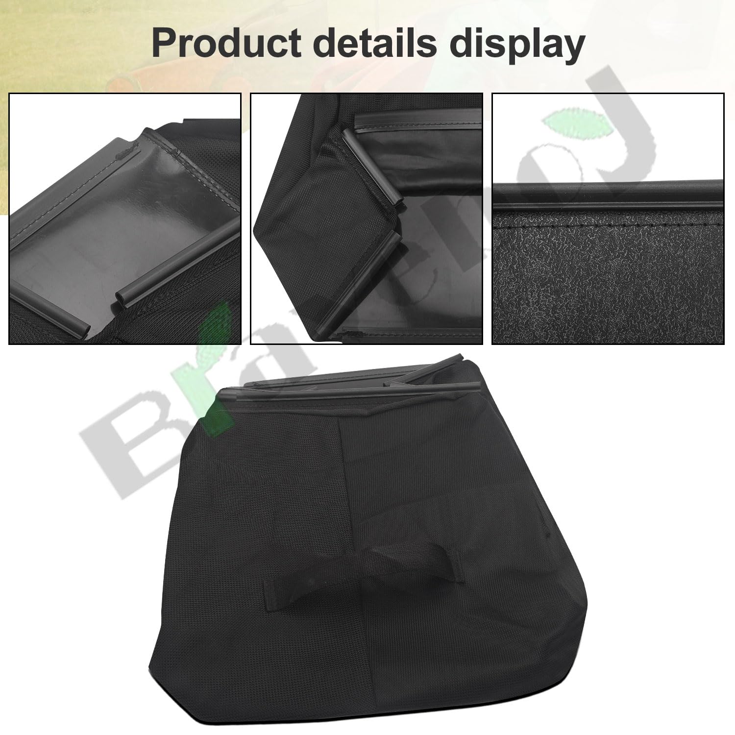 Braveboy grass bag installation guide image shows easy replacement steps