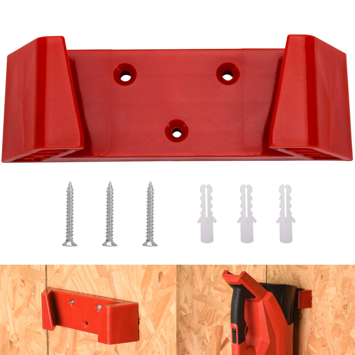 Braveboy wall mount for 18V blower securely hangs the tool on a workshop wall and saves floor space