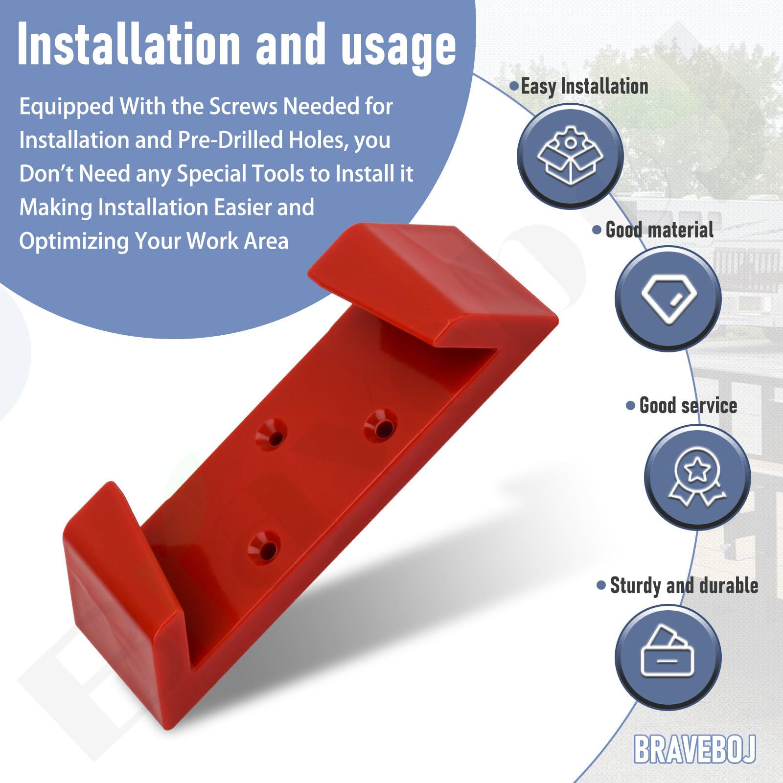 Braveboy wall mount packaging includes all mounting components