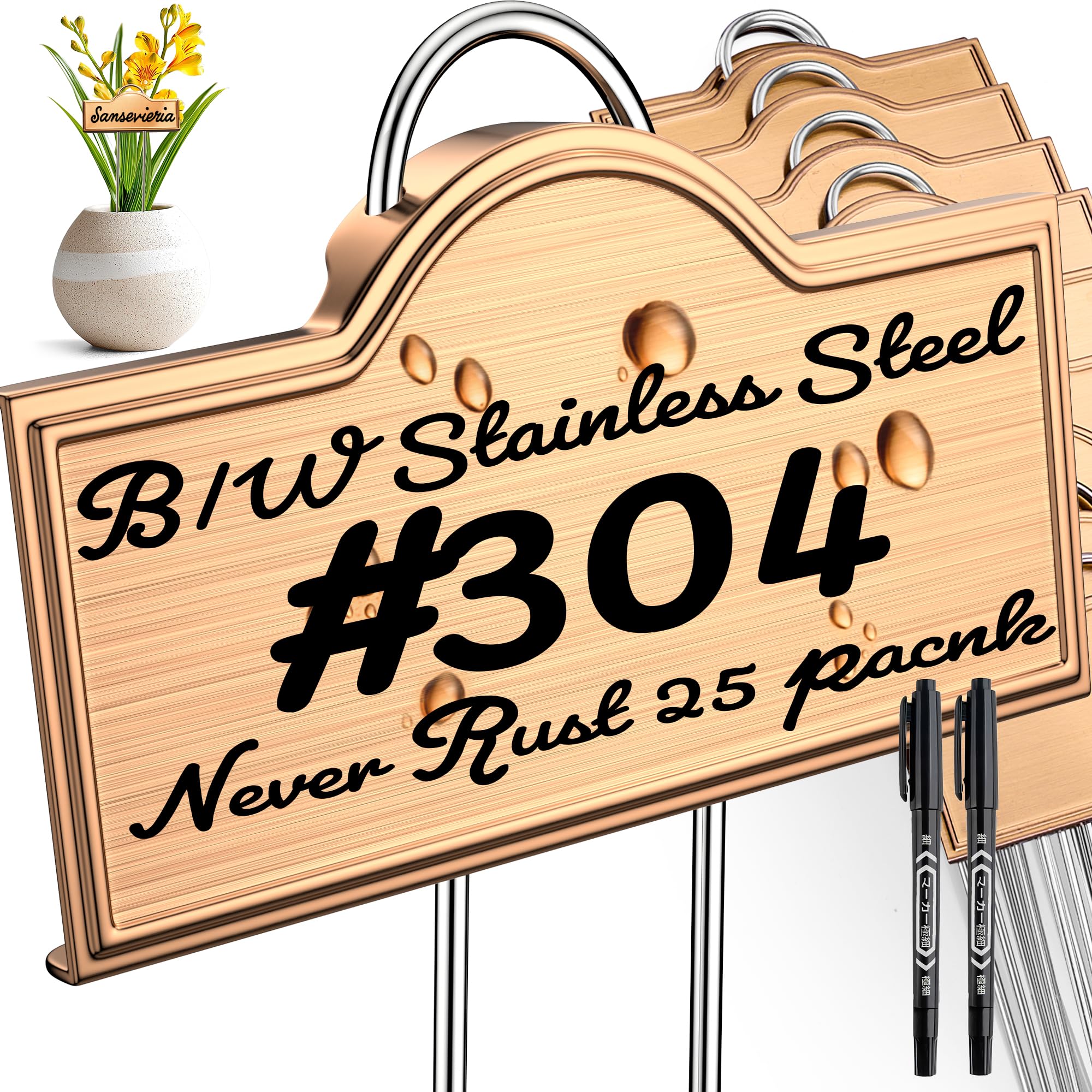 Bravex stainless steel plant label with arch marker for durable garden labeling