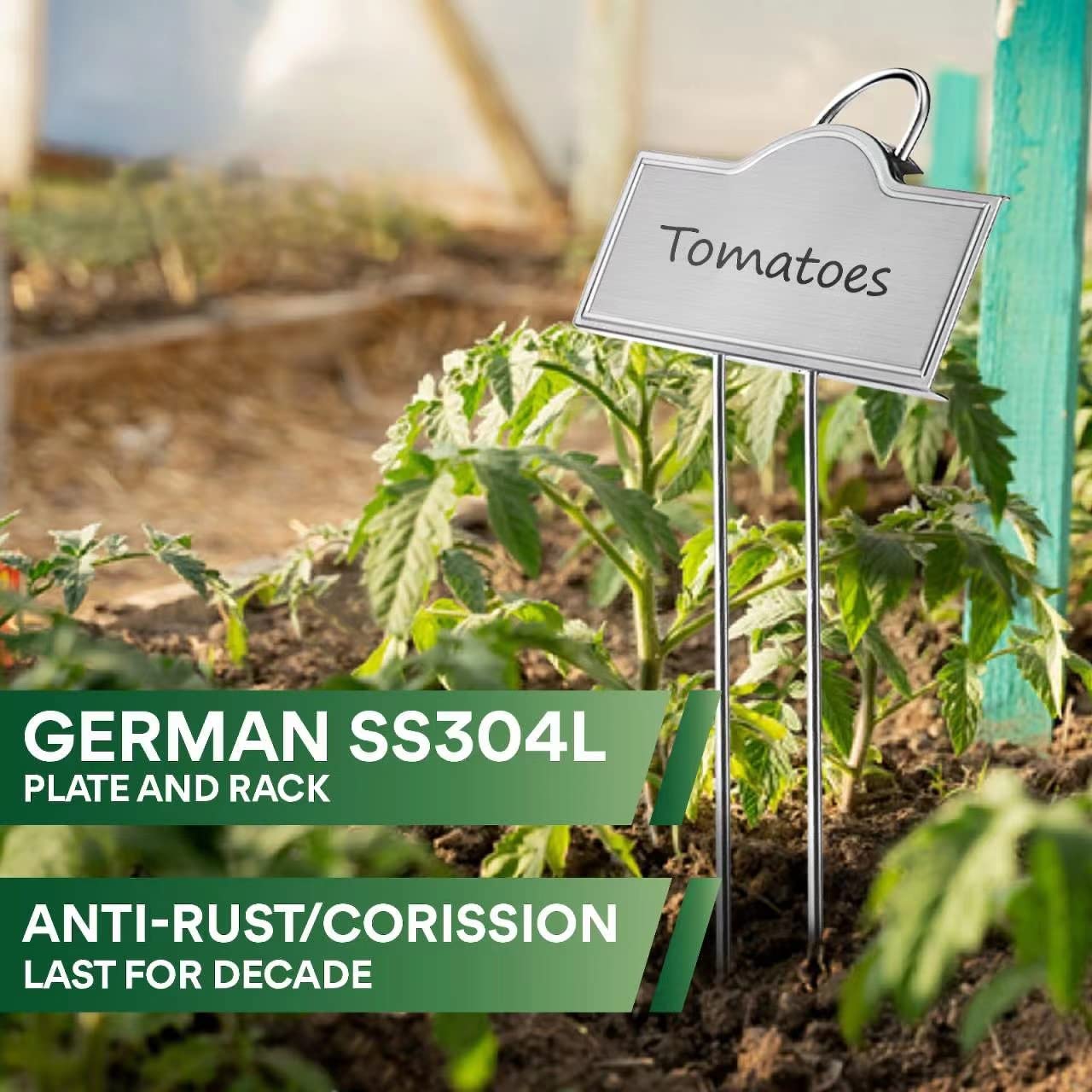 Weatherproof Bravex plant marker resists rain and sun over seasons