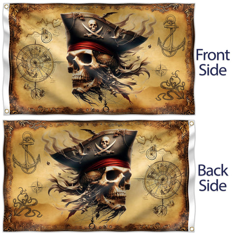 BRAVITA pirate flag with double-stitched edges for longer life.