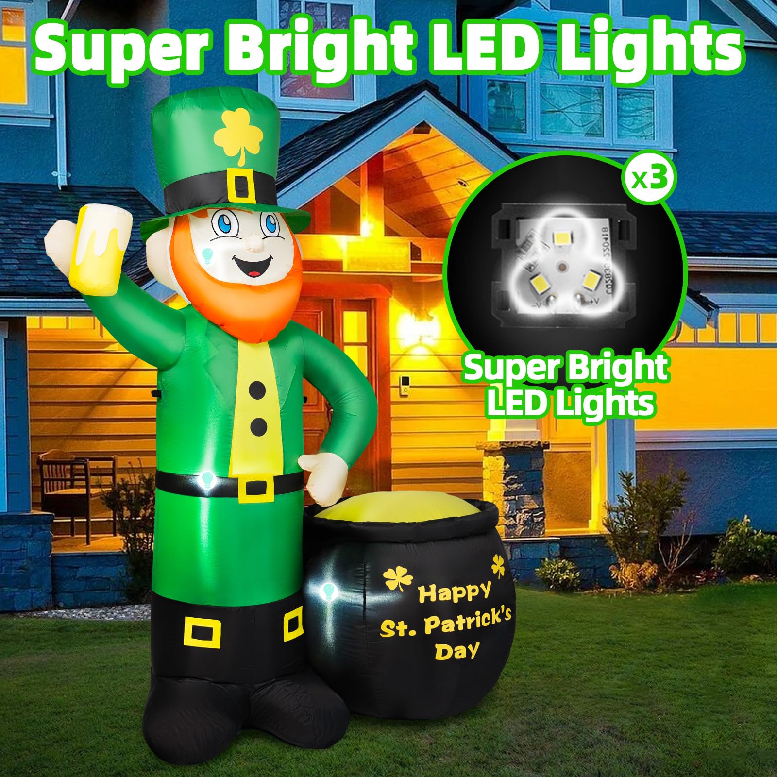 BRDJade glowing pot of gold inflatable adds festive illumination