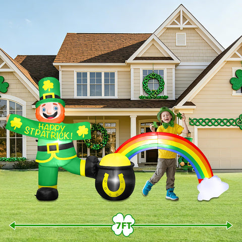 BRDJade Pot of gold and rainbow LED inflates as eye-catching party backdrop