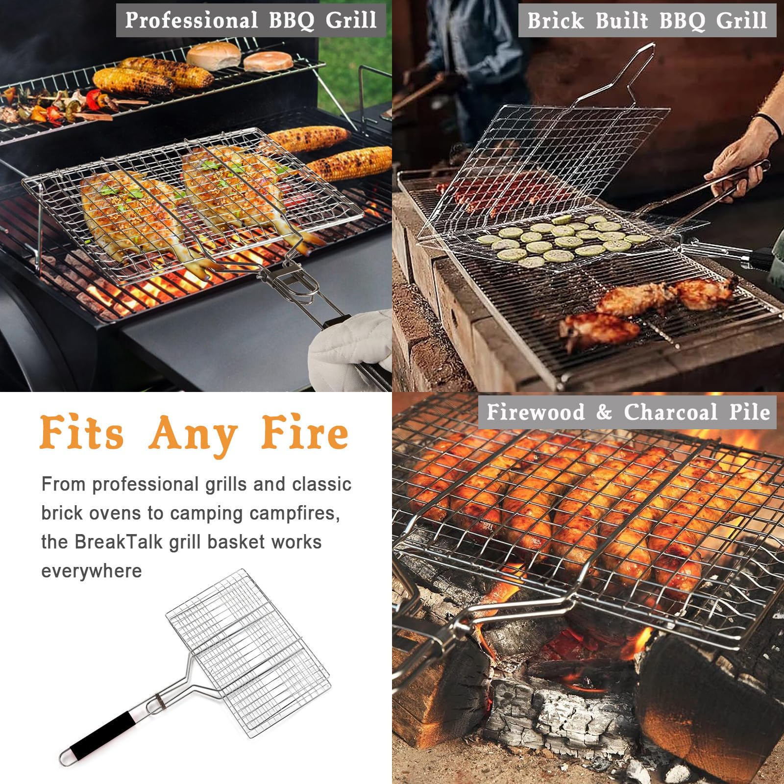 BreadTalk chrome-plated carbon steel mesh delivers durable heat distribution.