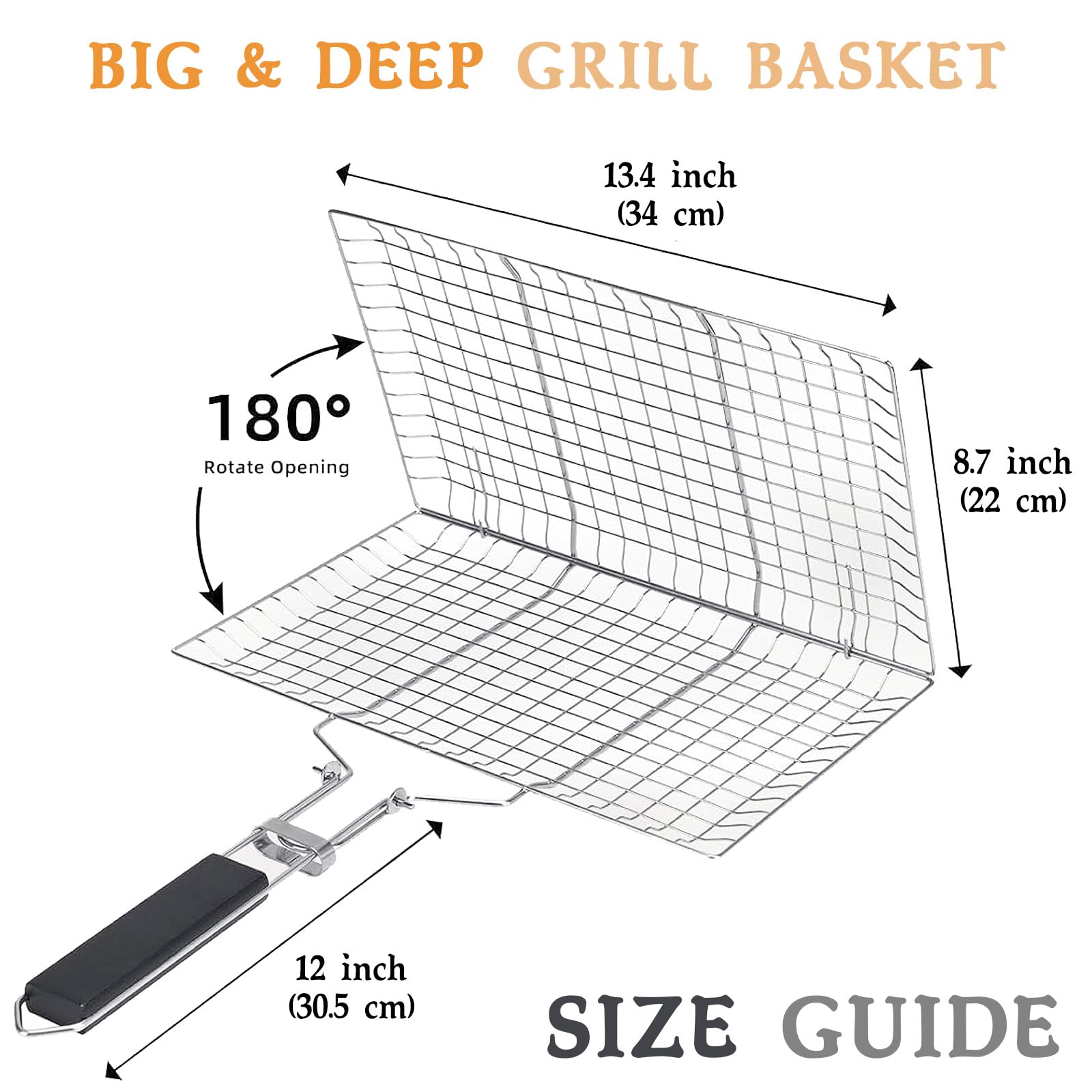 BreadTalk BBQ Fish Grill Basket with beech wood handle for safe handling.