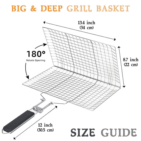 BreadTalk BBQ Fish Grill Basket with beech wood handle for safe handling.