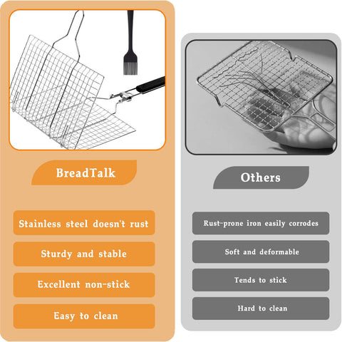 BreadTalk medium-grid basket prevents small foods from slipping through.