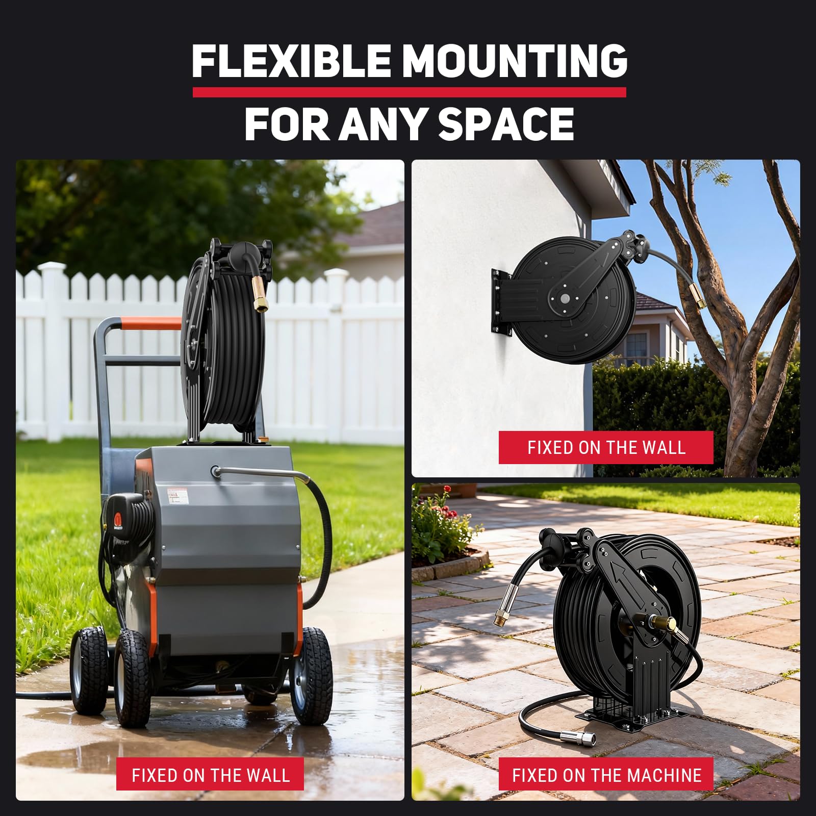 BreAro 360-degree swivel simplifies hose routing during cleaning tasks.