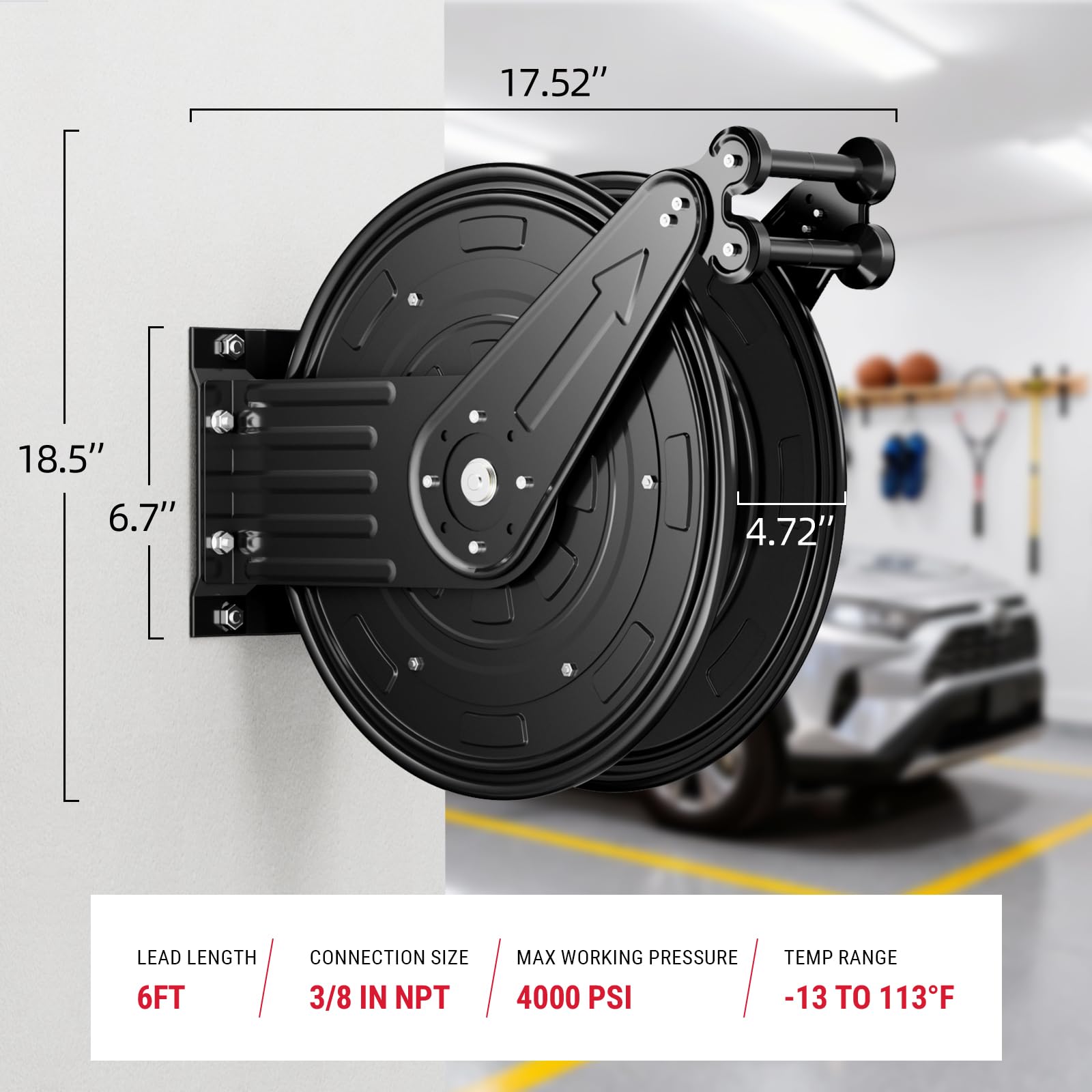 BreAro auto-rewind mechanism helps keep hoses tidy after use.