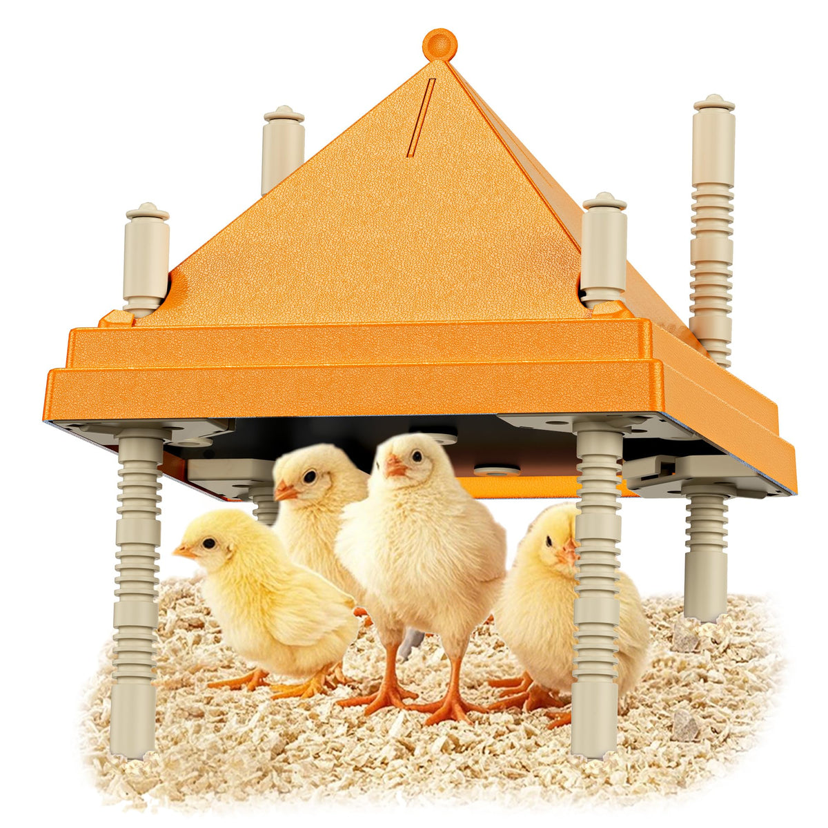 BREDASINX brooder plate with triangular cone design deters perching and keeps the brooder cleaner