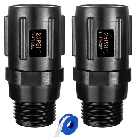 Breeezliy 2-pack pressure regulator showing 25 PSI setting for drip irrigation.
