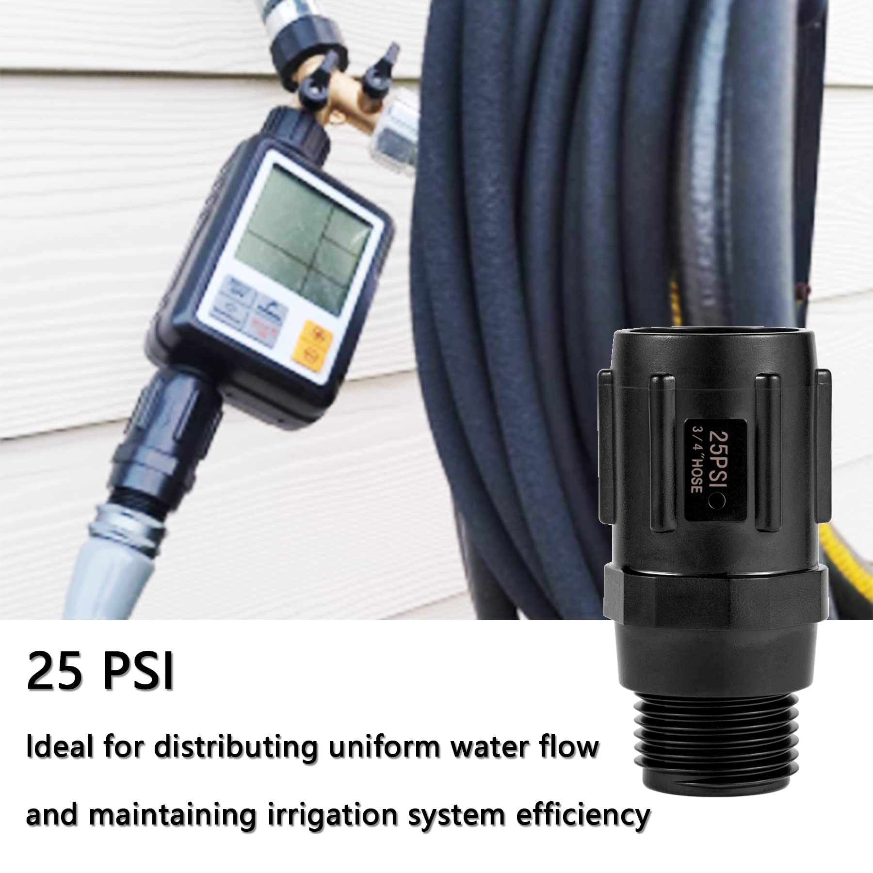 Breeezliy 3/4 inch hose thread compatibility demonstrated on a standard hose bib.