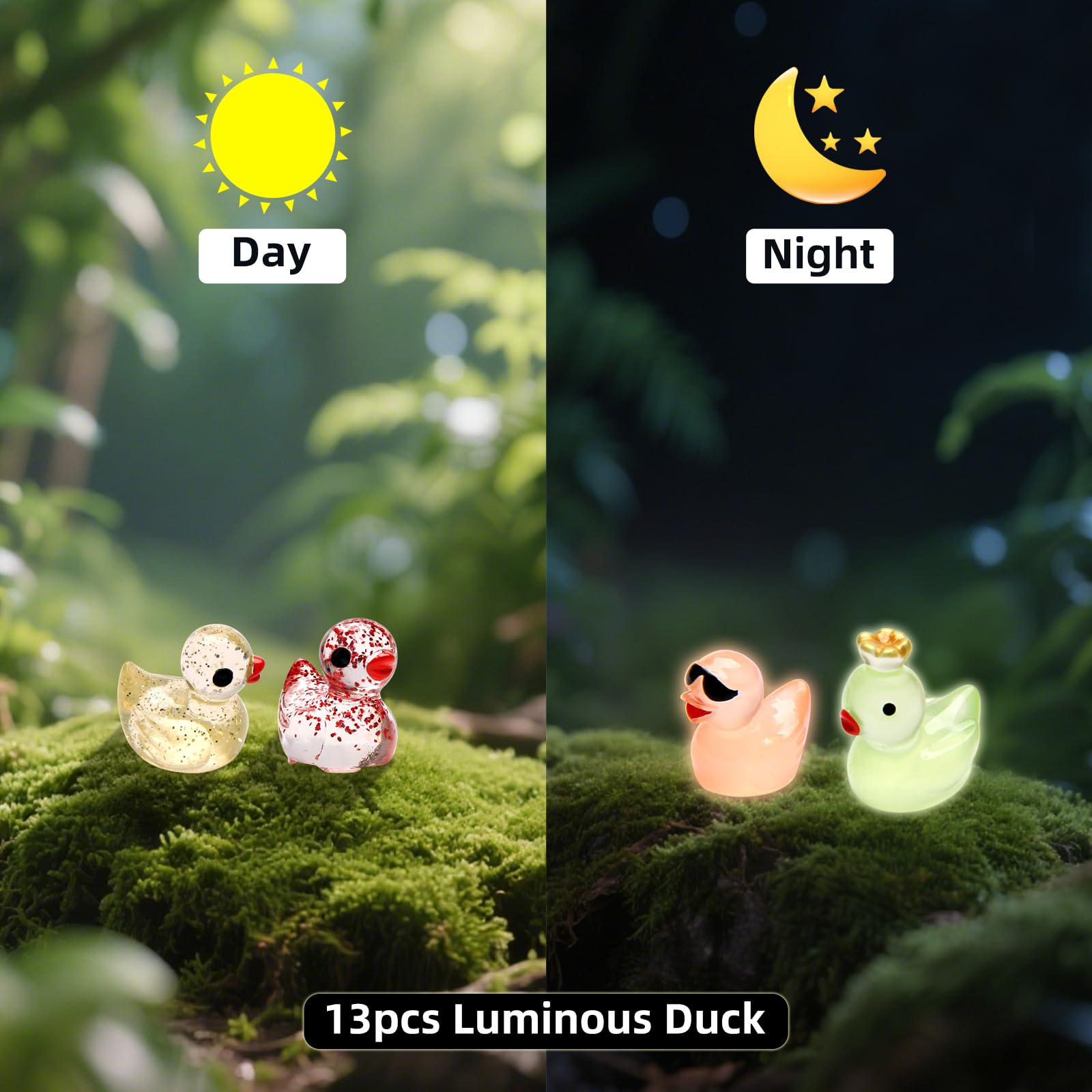 Breelytic mini ducks glitter pack adds whimsy to garden decor