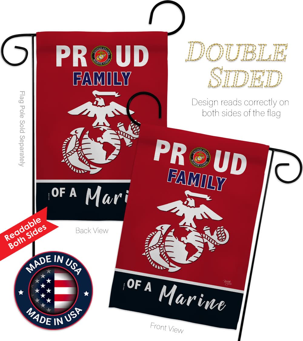 Breeze Decor Marine Corps flag close-up highlights sturdy stitching.