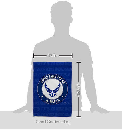 Breeze Decor Proud Family Airman flag back view showing clear readability