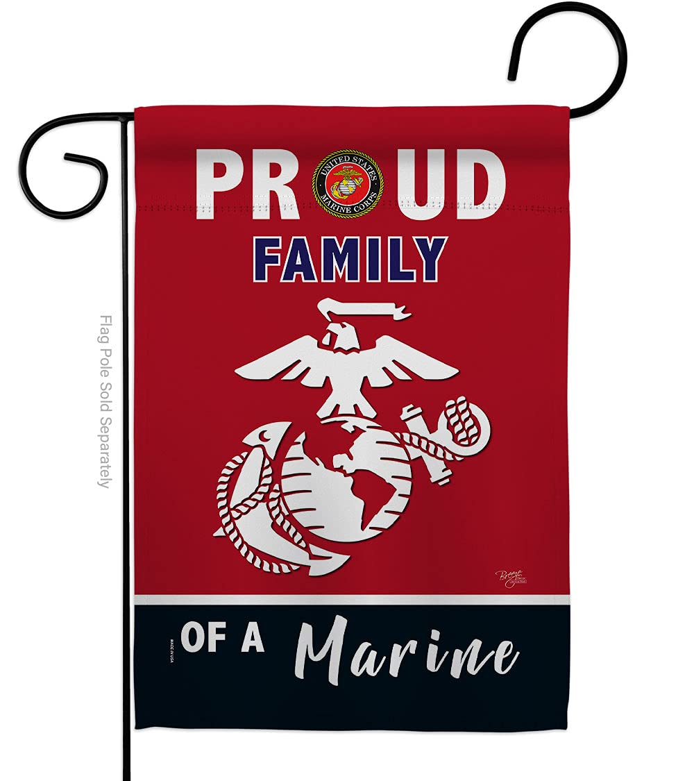 Breeze Decor Proud Family Marines flag front view with durable print.