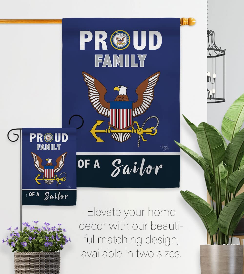 Breeze Decor Proud Family Sailor flag USA-made label confirming domestic production