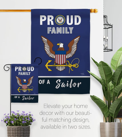 Breeze Decor Proud Family Sailor flag USA-made label confirming domestic production