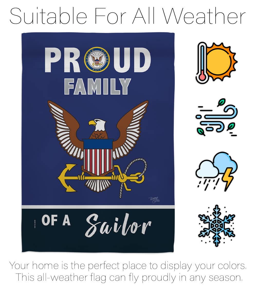 Breeze Decor Proud Family Sailor flag outdoor display endures weather and wind