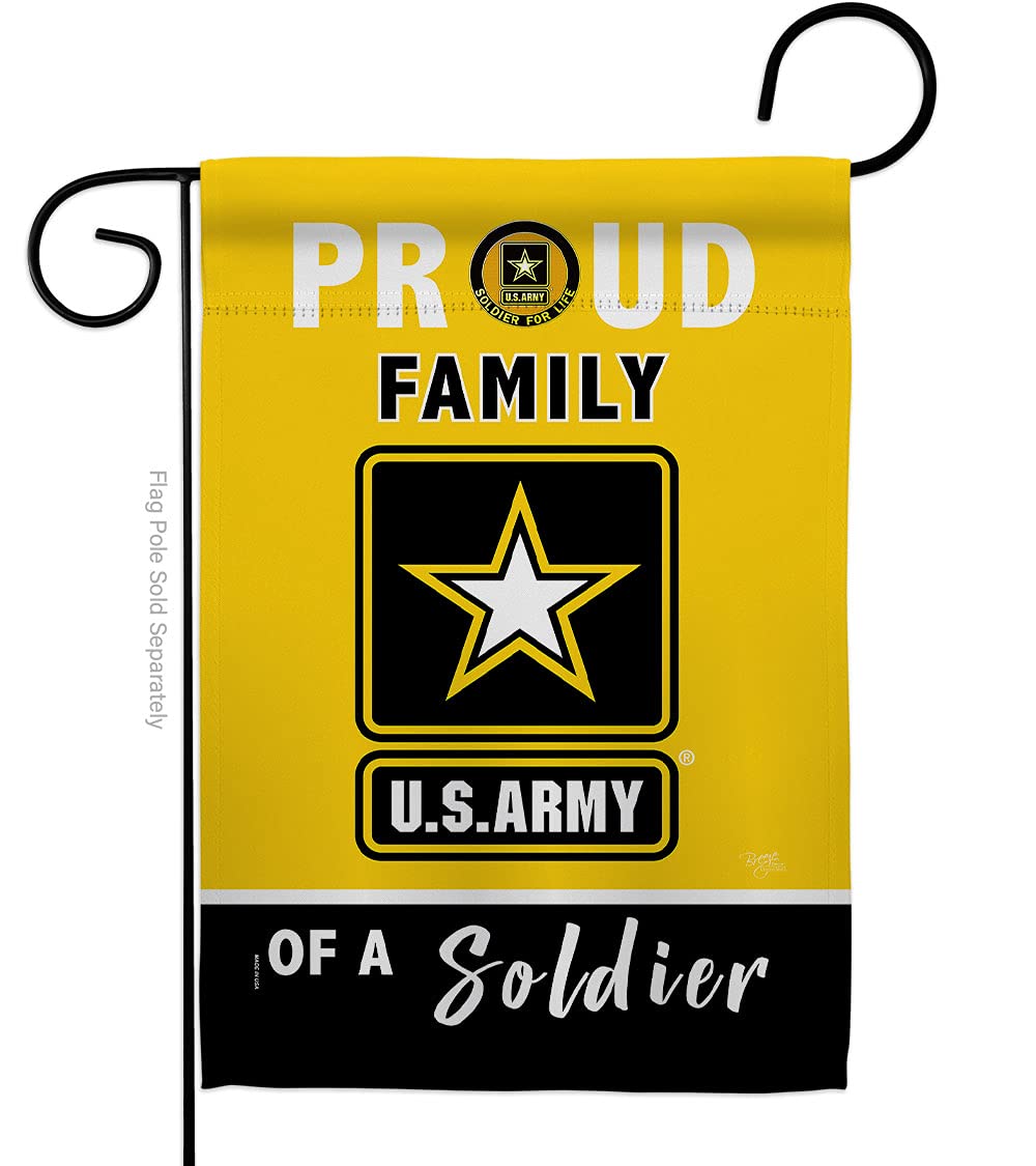 Breeze Decor Proud Family Soldier garden flag front view for outdoor display