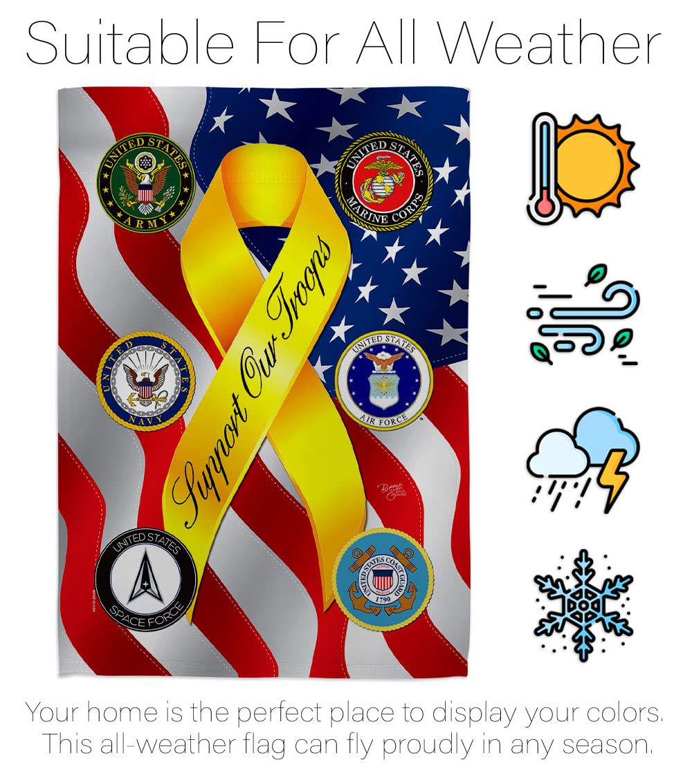 Breeze Decor flag material; weather-ready 3-layer blockout fabric.